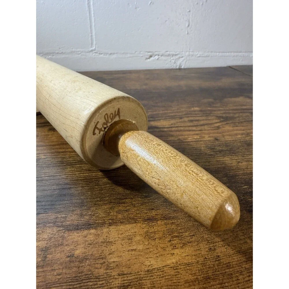 Vintage Foley Wooden Rolling Pin Maple Hardwood Ball Bearing 18” Baking